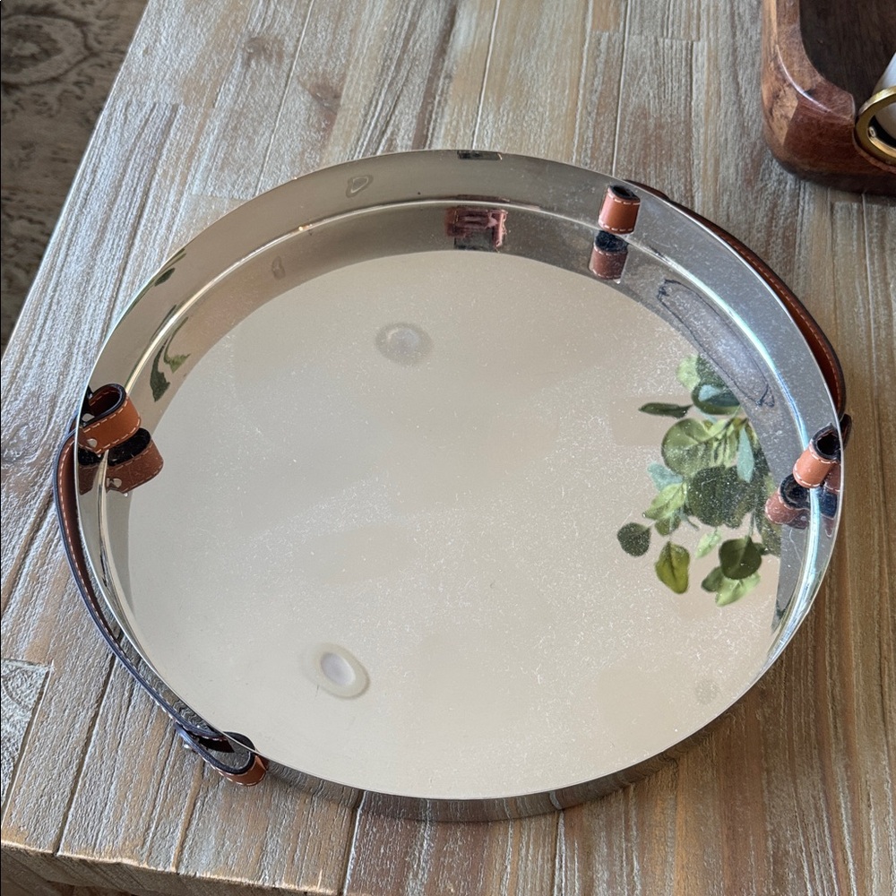 Ralph Lauren Home Stainless Steel Tray with Leather Accents - Picture 3 of 7